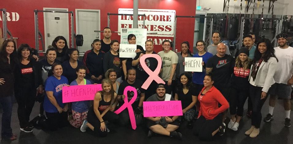 Hardcore Fitness Northridge owners, Dawn & Tori Langham and their members raised $1,000 to weSPARK in honor of Breast Cancer Awareness Month!
